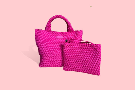 Classic Hot Pink Woven Tote
